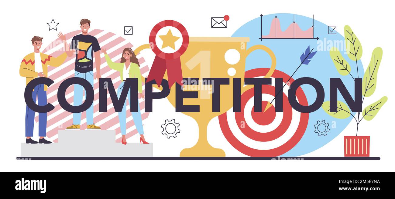 Competition typographic header. Business competition. Market research ...