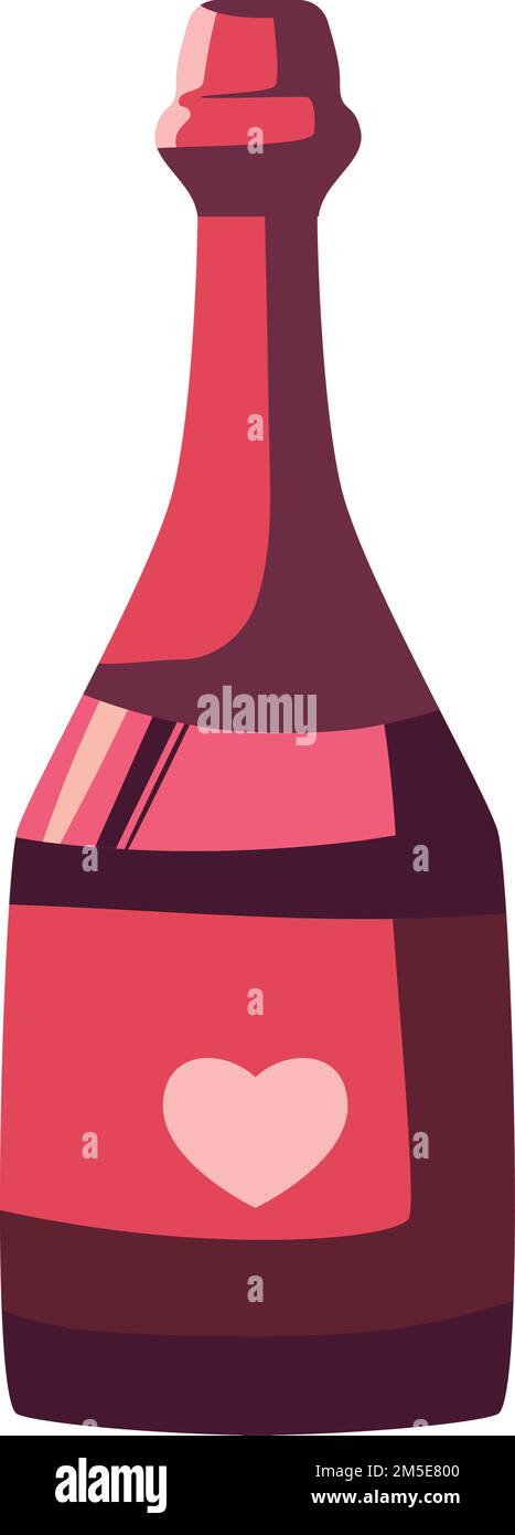 flat pink wine bottle Stock Vector Image & Art - Alamy