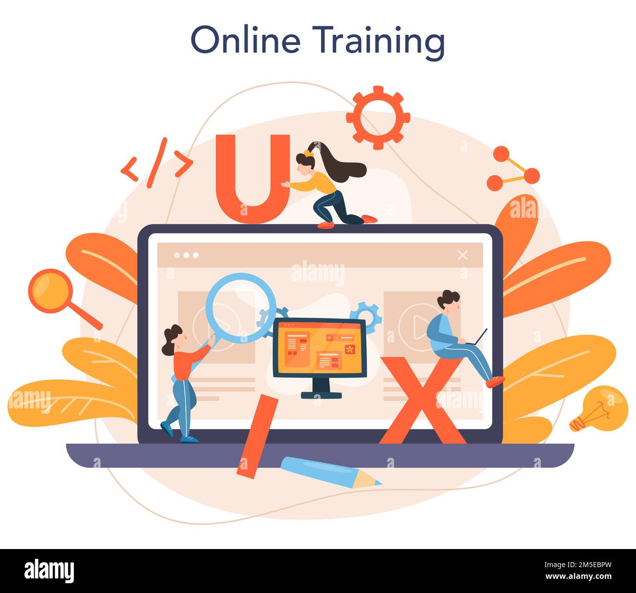 UX UI designer online service or platform. App interface improvement ...