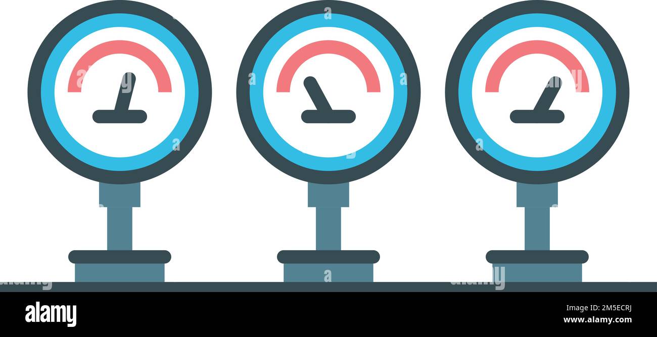 Gauges icon. Color mechanical machinery. Pressure indicator Stock
