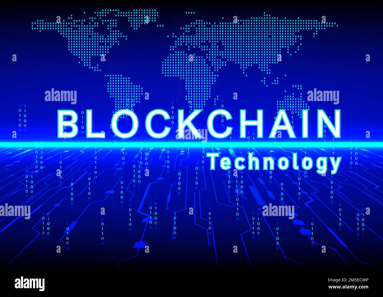 Abstract Background Hitech Technology BlockChain information data storage vector illustration Stock Vector