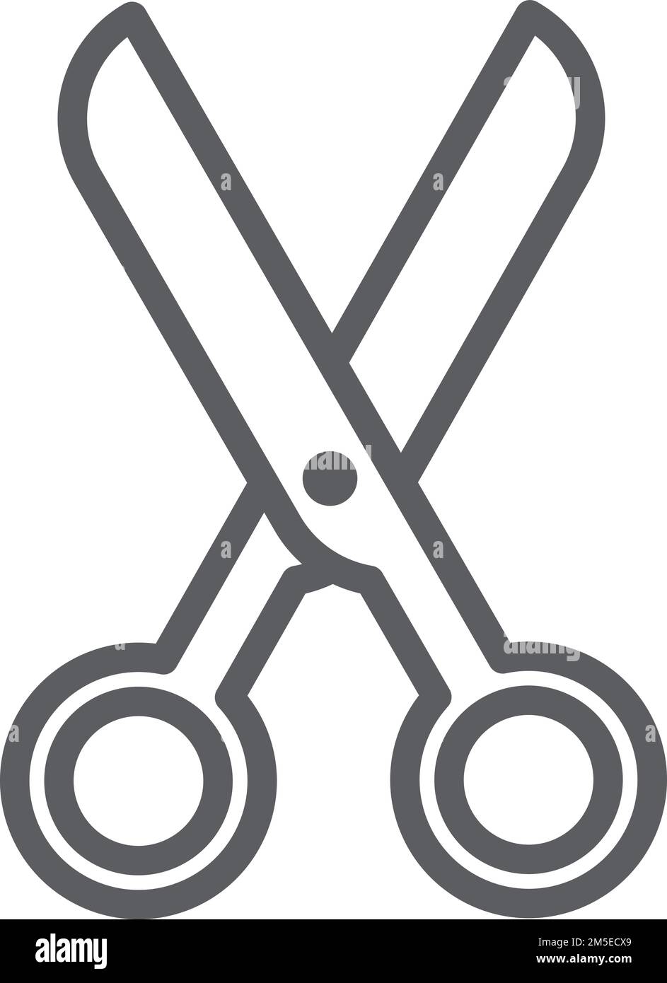 Scissors linear icon. Cutting tool black symbol Stock Vector