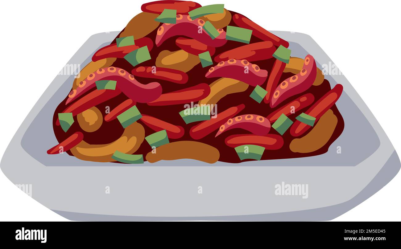 flat korean japchae dish Stock Vector Image &amp; Art - Alamy