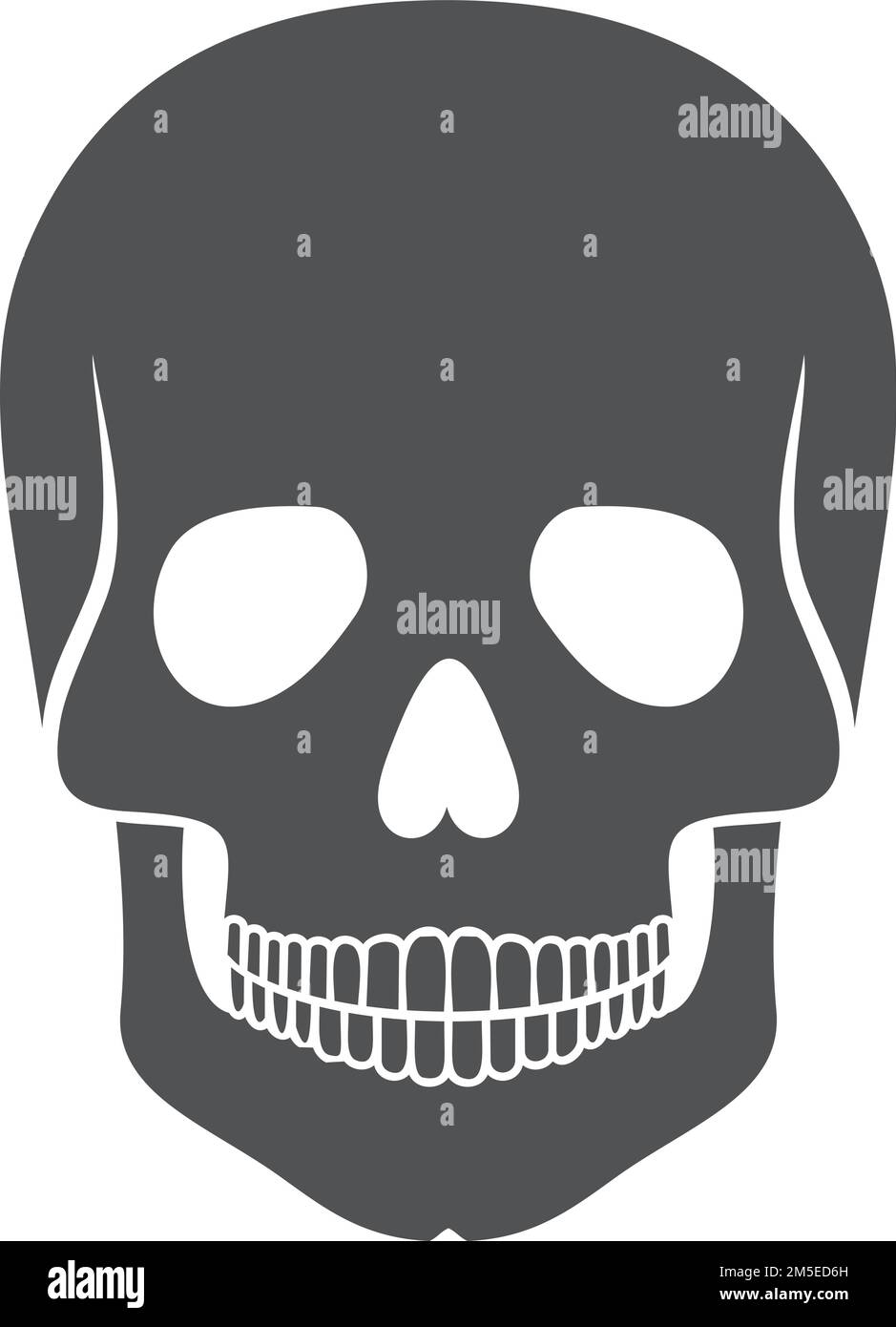 Black skull icon. Death symbol. Human head bone Stock Vector Image