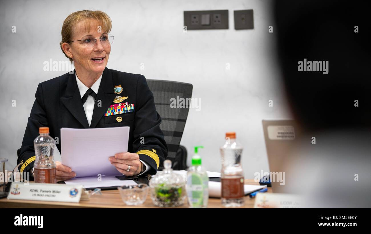 220307NXC3721101 NEW DELHI (Mar. 7, 2022) Rear Adm. Pamela Miller, Command Surgeon at U.S