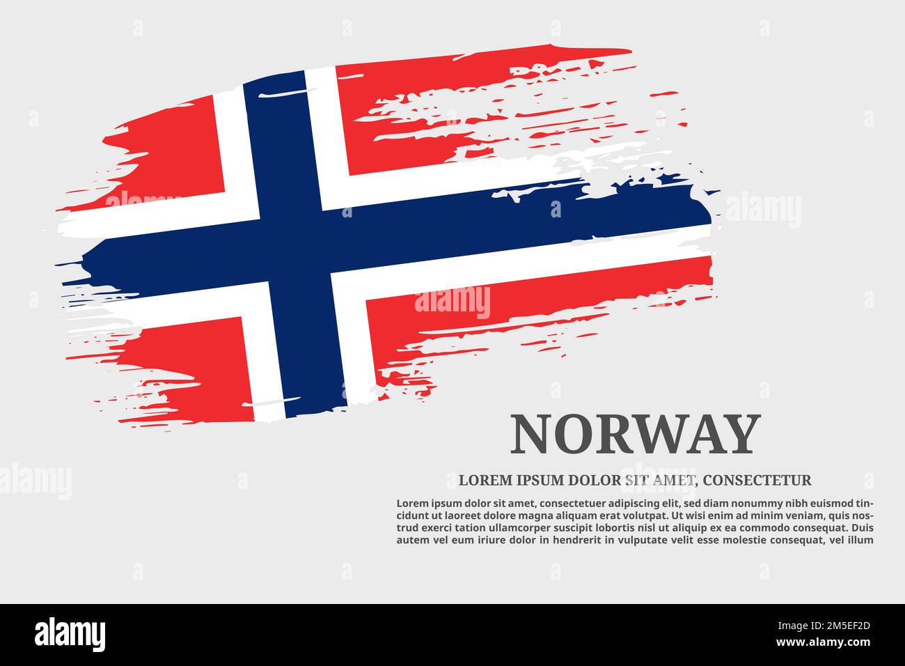 Norway flag grunge brush and text poster, vector Stock Vector Image ...