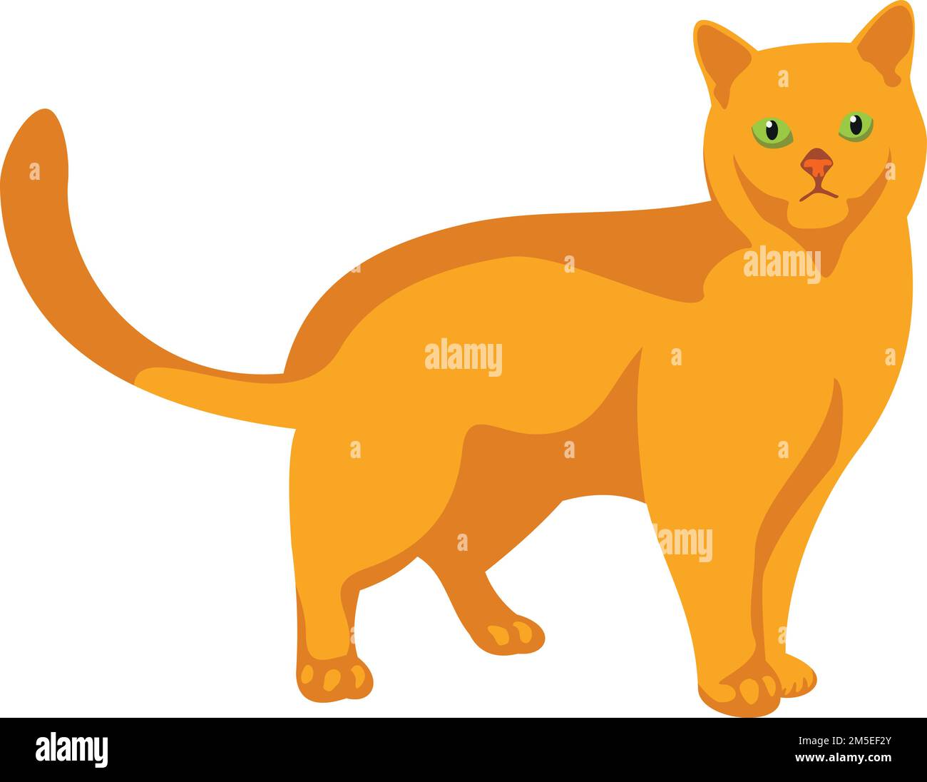Ginger cat. Yellow pet standing. Cute animal Stock Vector Image & Art