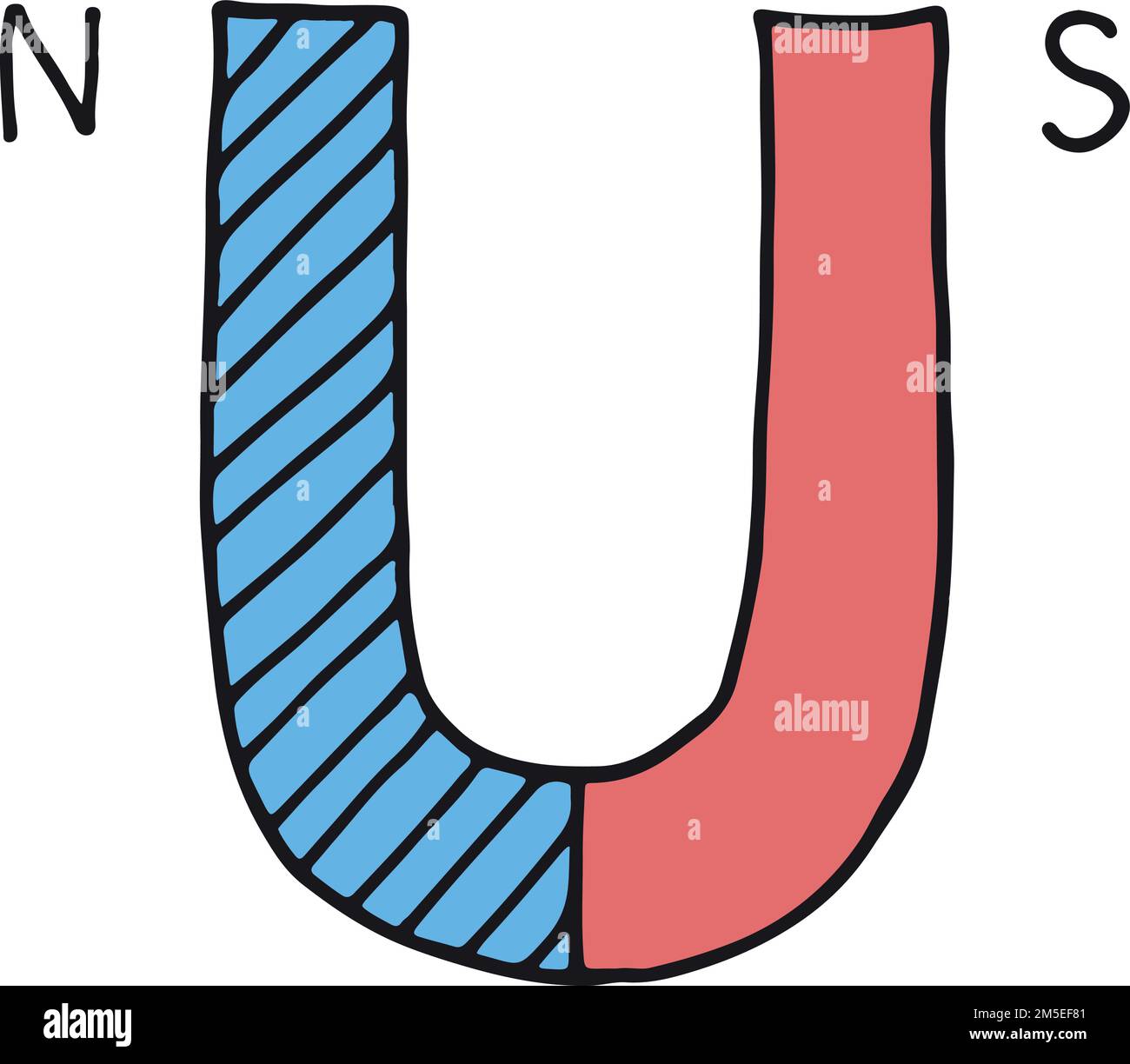 icon. Horseshoe shape color doodle symbol Stock Vector Image