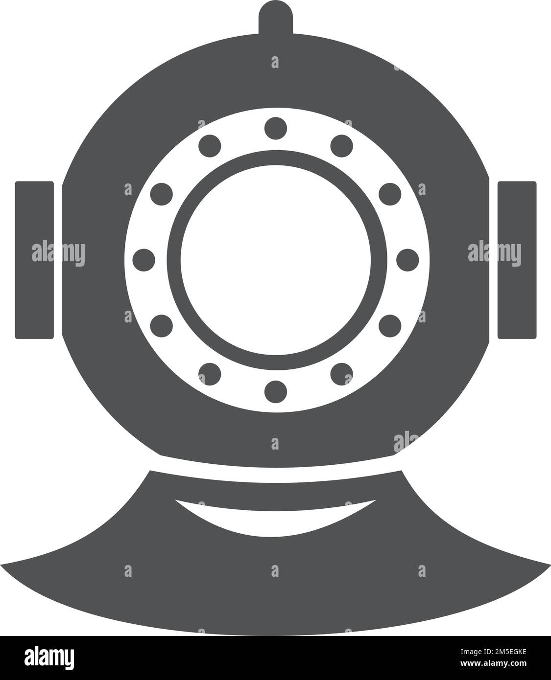Open circuit helmet icon. Underwater diving equipment Stock Vector
