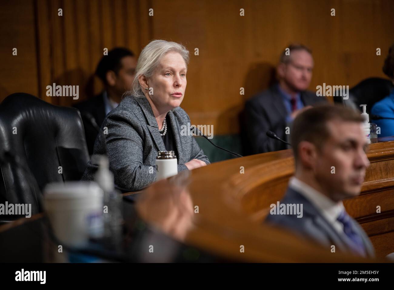 U.S. Senator for New York Kirsten Gillibrand asks questions of Navy Adm ...