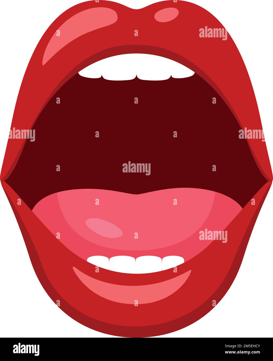 Screaming female mouth. Wide open red lips Stock Vector Image & Art - Alamy