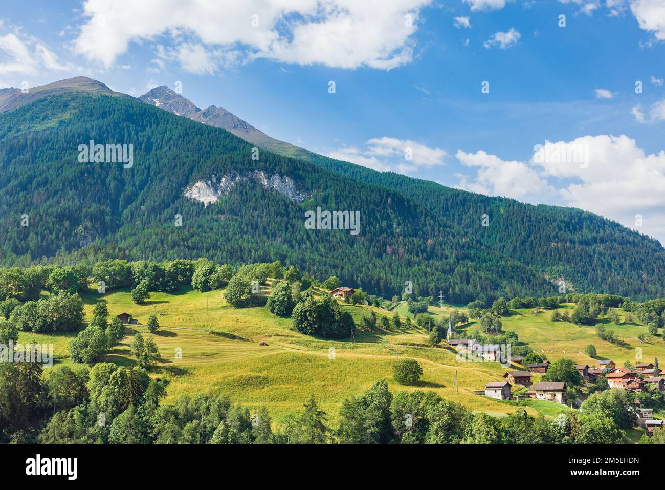 beautiful mountain landscape of swiss alps Stock Photo