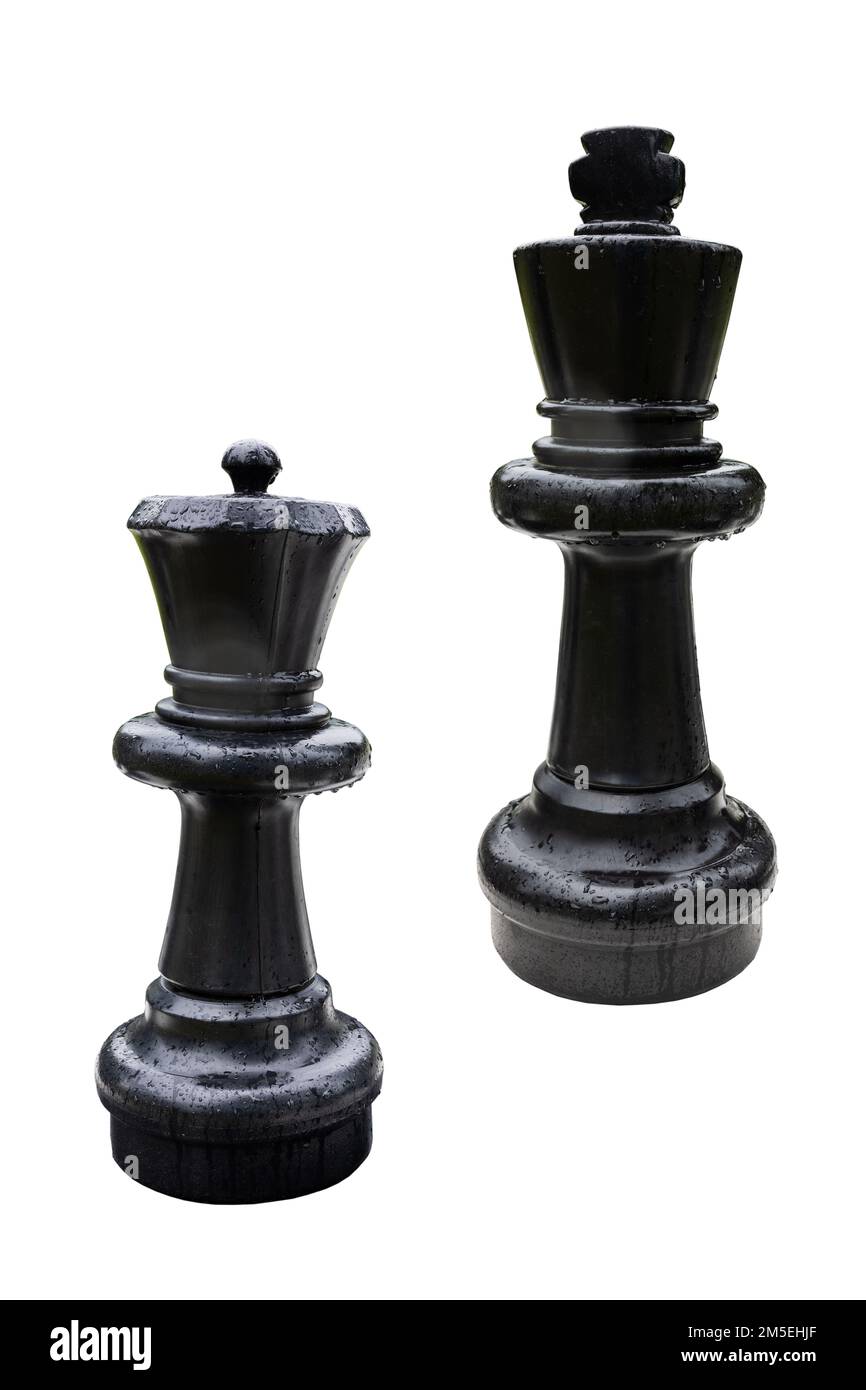 big chess pieces isolated on white background Stock Photo