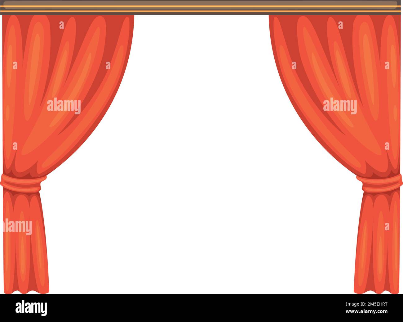 Red stage drapery. Open cartoon theater curtains Stock Vector Image