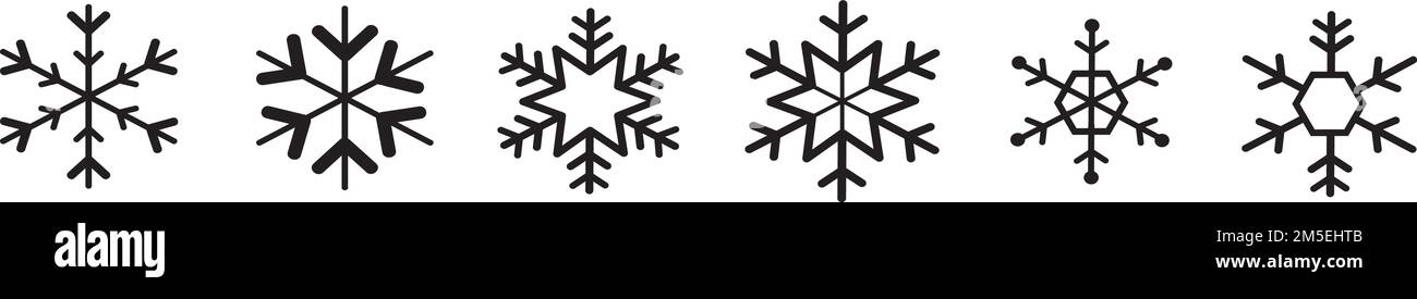 A set of snowflakes isolated on white background Stock Vector Image ...