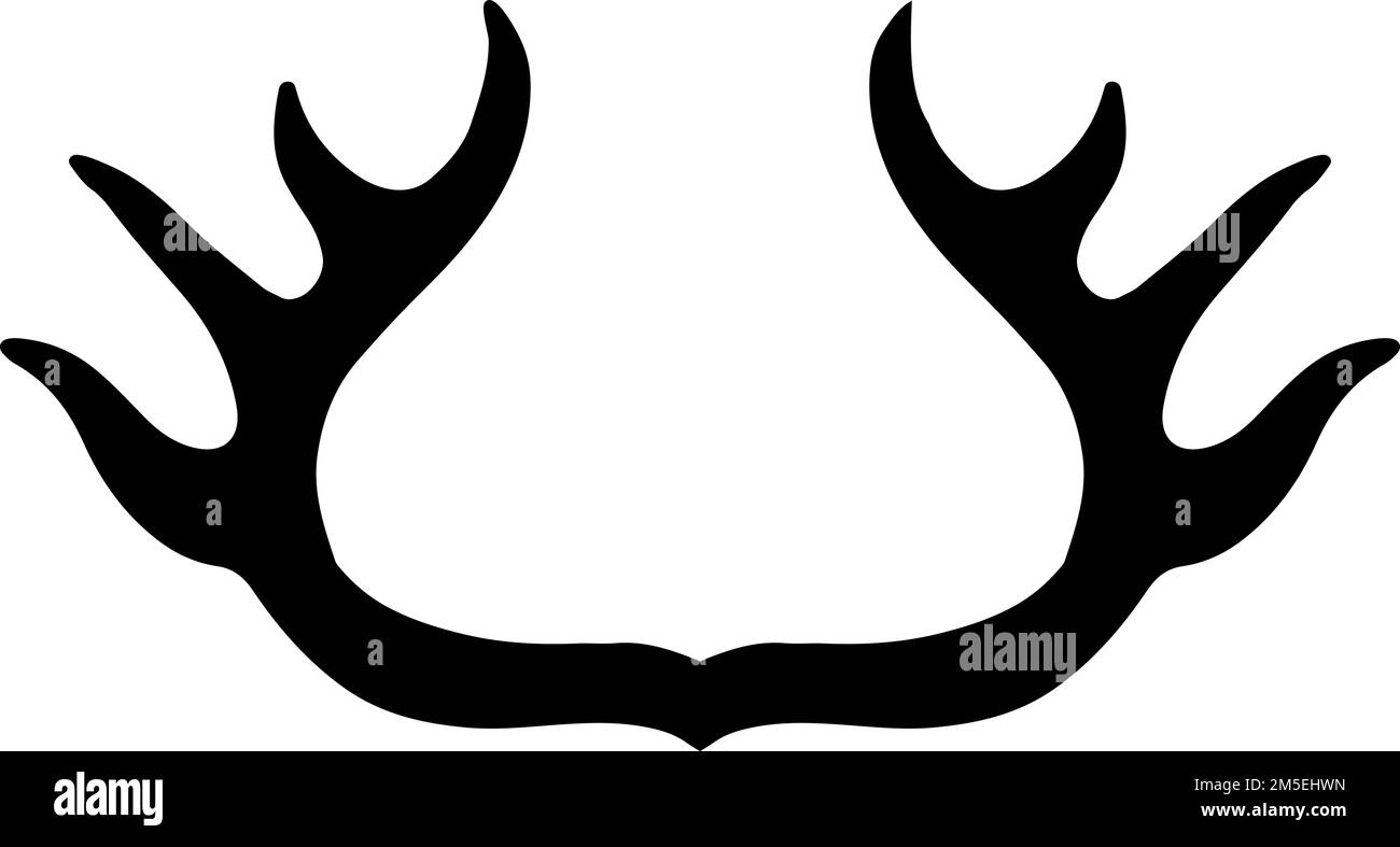 Mouse horns black silhouette. Wild elk logo Stock Vector Image & Art