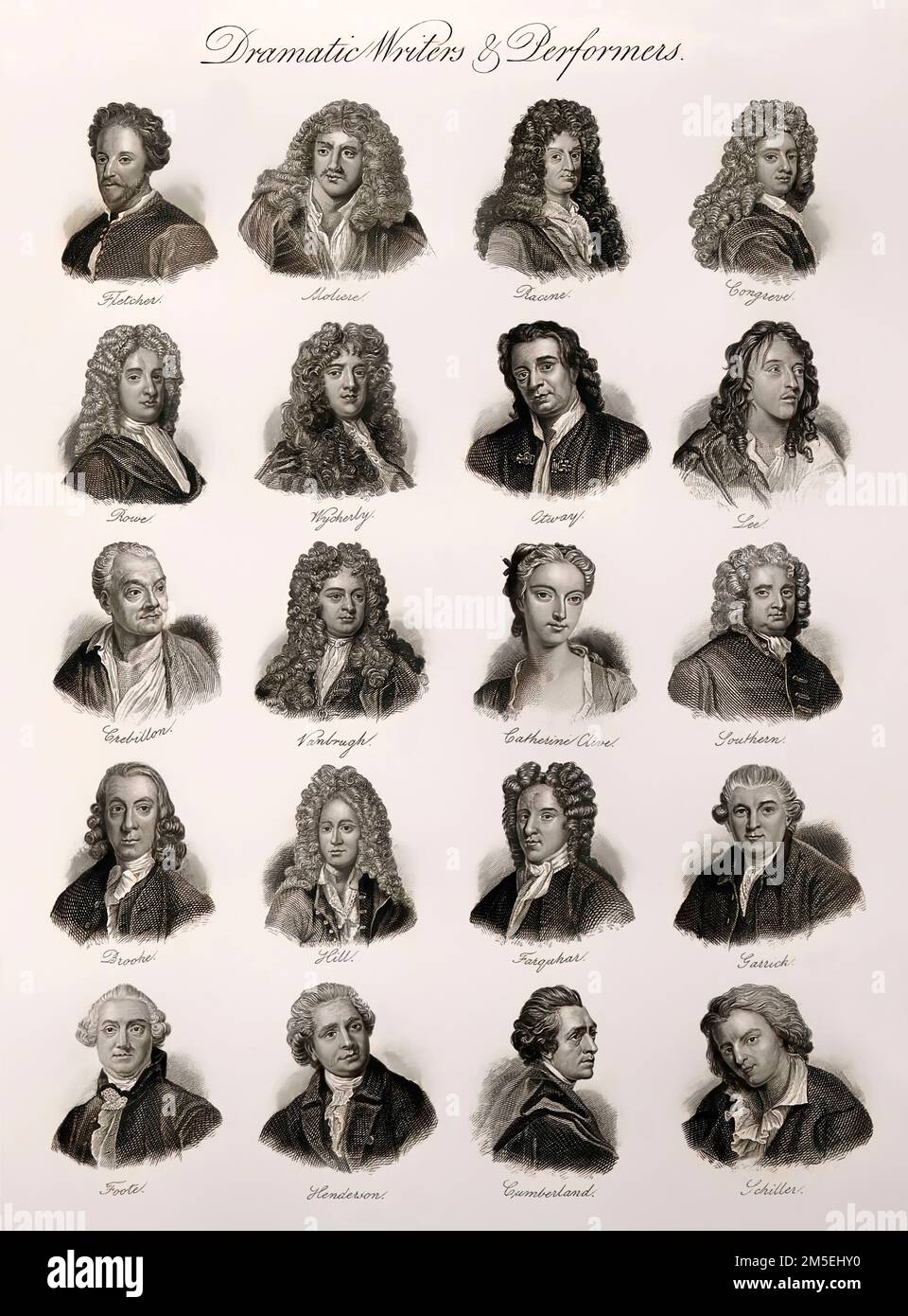 Dramatists and actors, 1825 Stock Photo