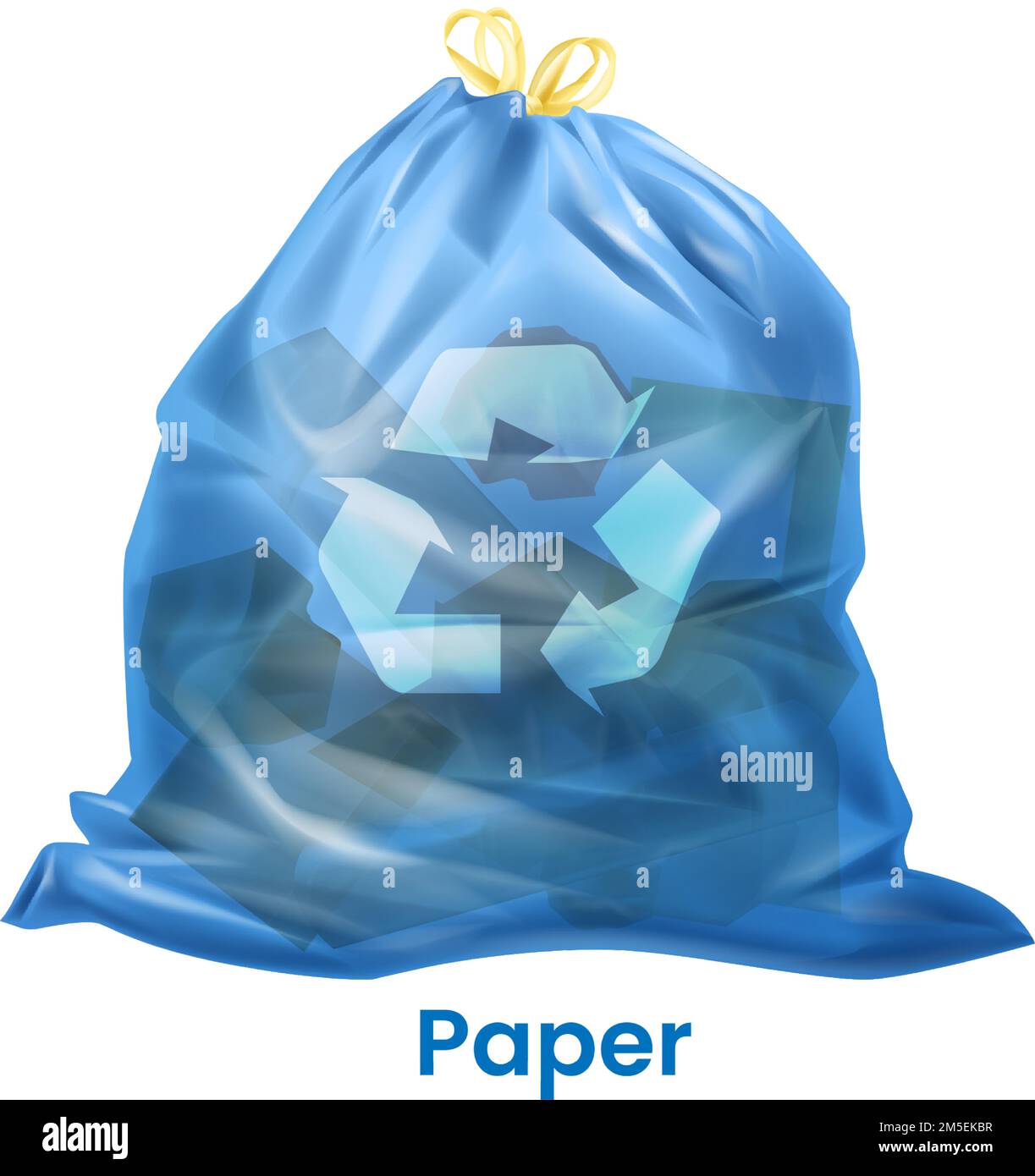 Paper junk bag. Sorted waste. Ecological garbage recycling isolated on