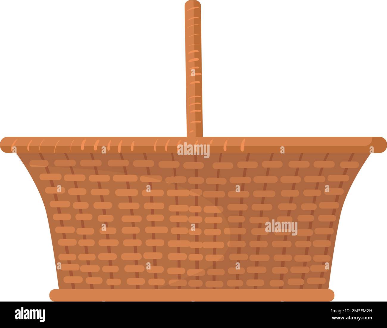 Picnic basket icon. Cartoon straw homemade wicker isolated on white ...