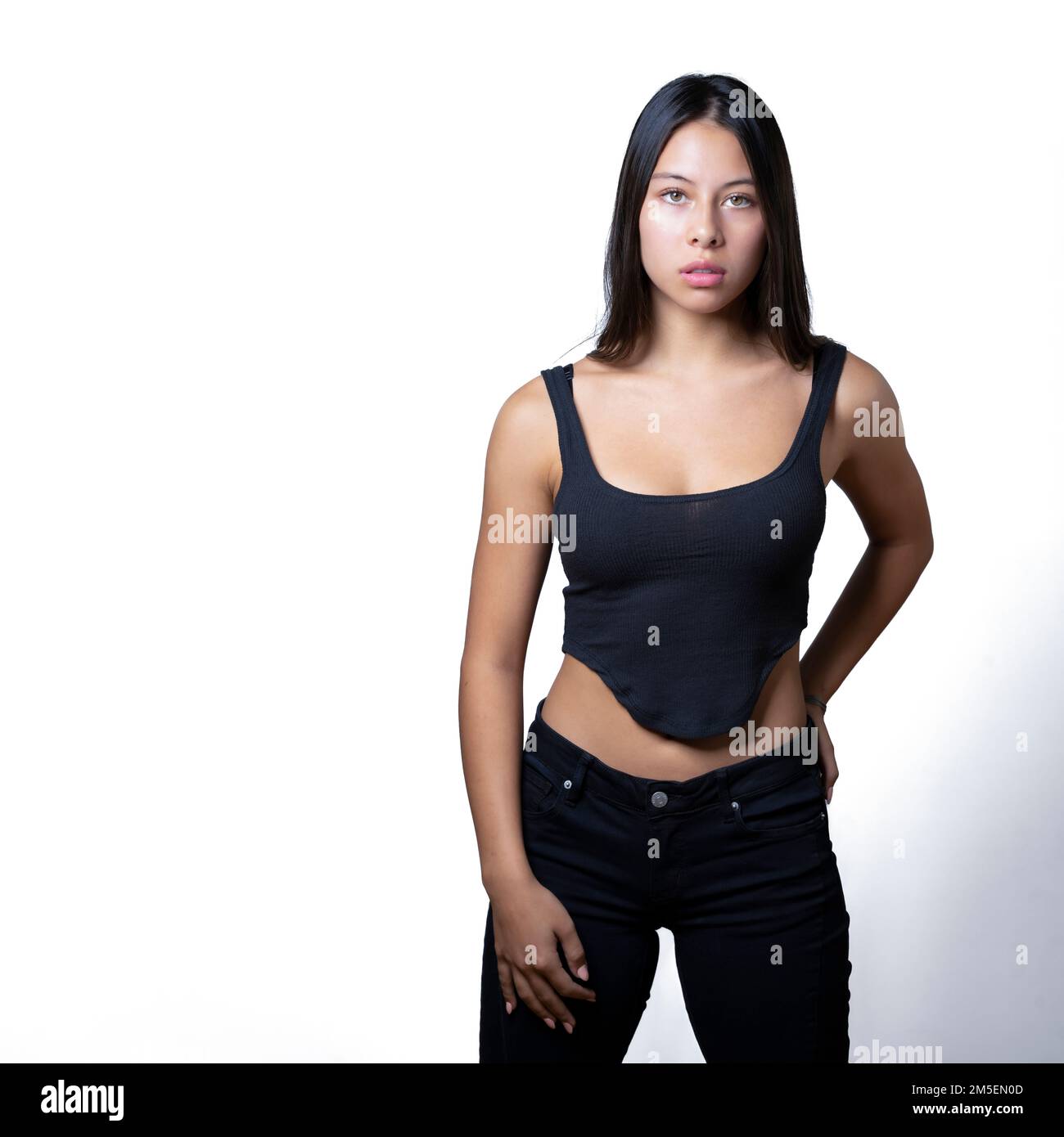 Portrait Women Wearing Tank Top Stock Photo 575525815