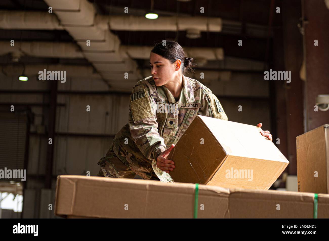 U.S. Army Specialist Lauren Lozada, a postal clerk with the Joint
