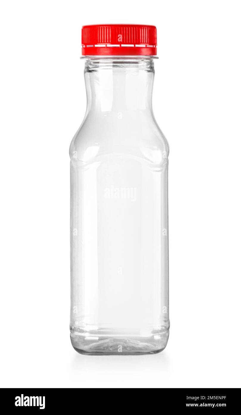 Plastic beverage bottle disposable (with clipping path) isolated on white background Stock Photo