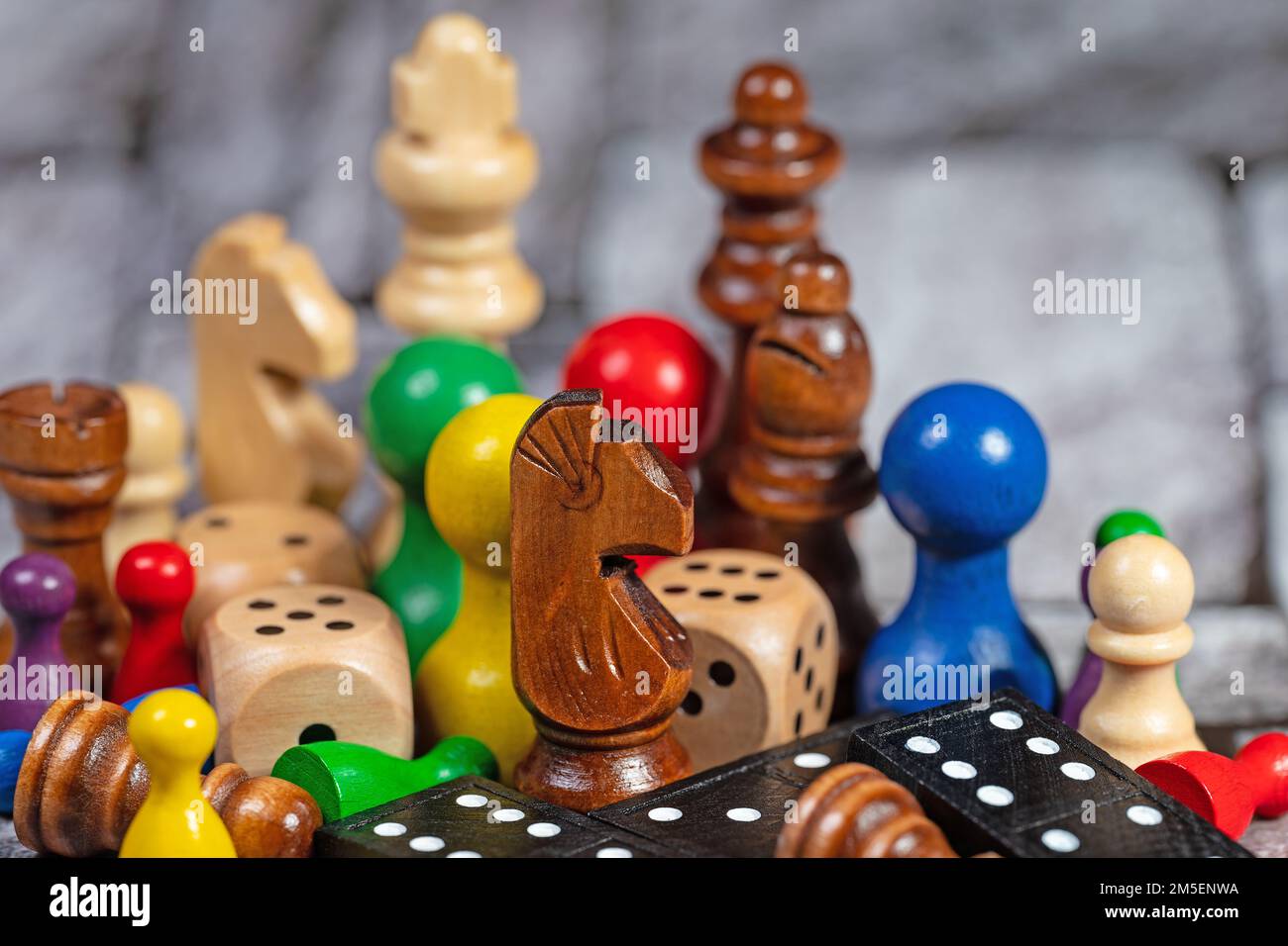 Various game figures for board games Stock Photo