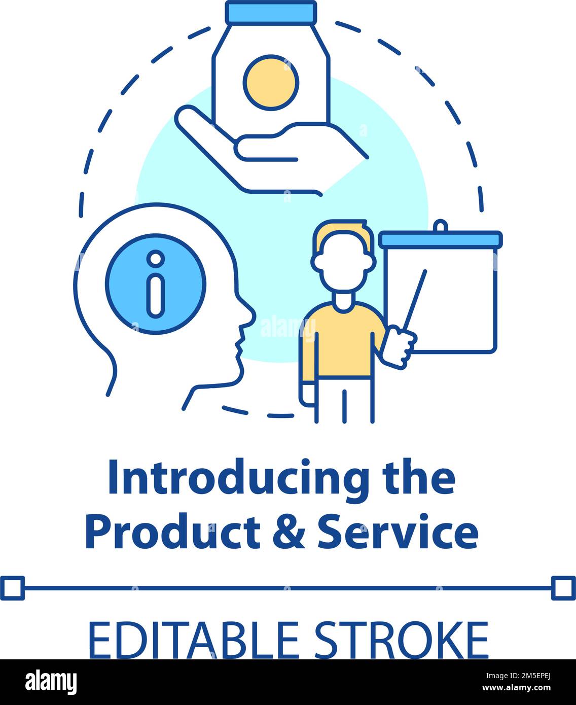 Introducing product and service concept icon Stock Vector