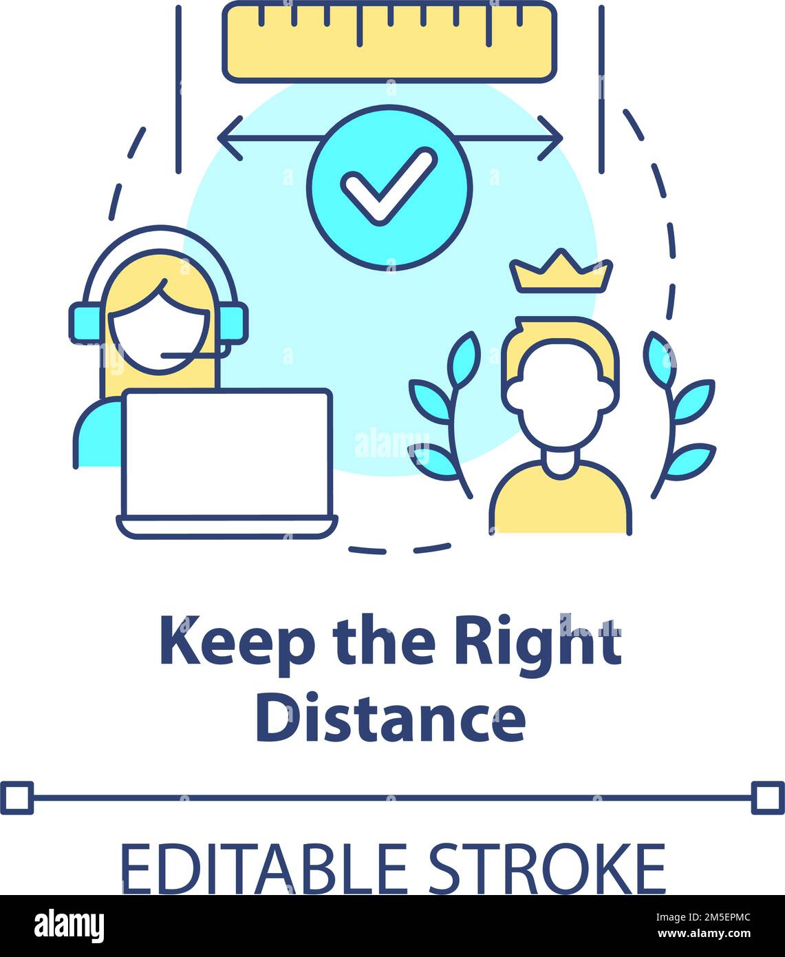 Keep right distance concept icon Stock Vector