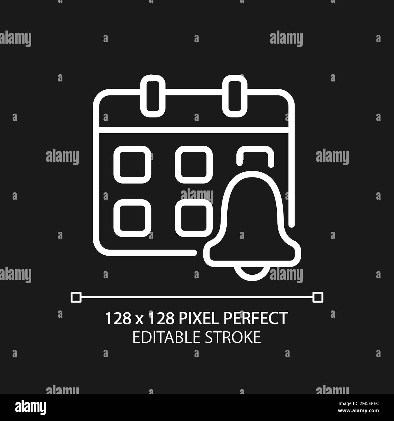 Event reminder pixel perfect white linear icon for dark theme Stock ...