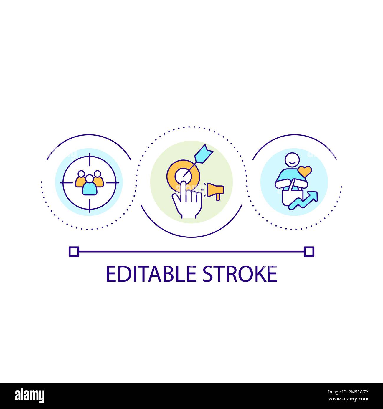 Promotional campaign loop concept icon Stock Vector