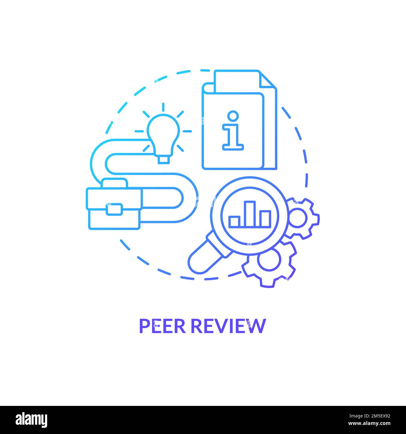 Peer review blue gradient concept icon Stock Vector