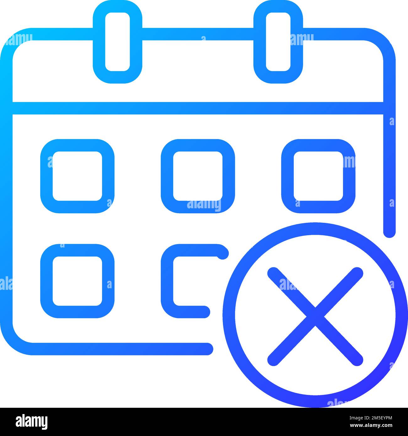 Decline event in calendar pixel perfect gradient linear vector icon Stock Vector