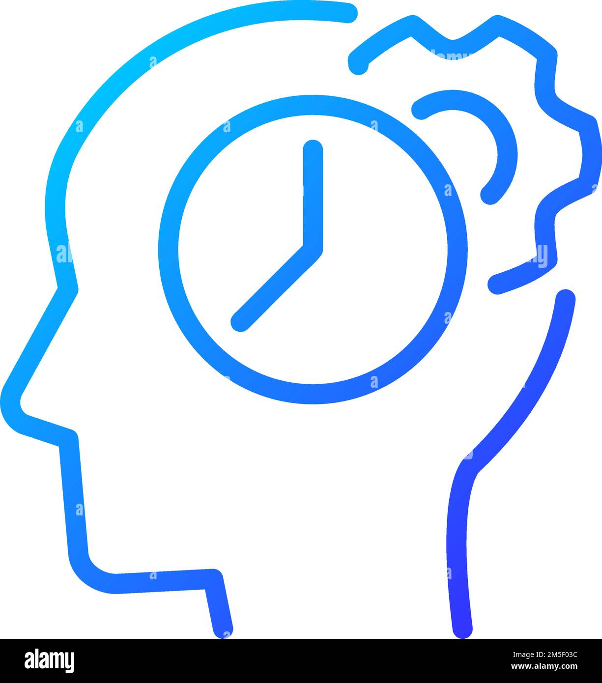 Time for thinking process pixel perfect gradient linear vector icon Stock Vector
