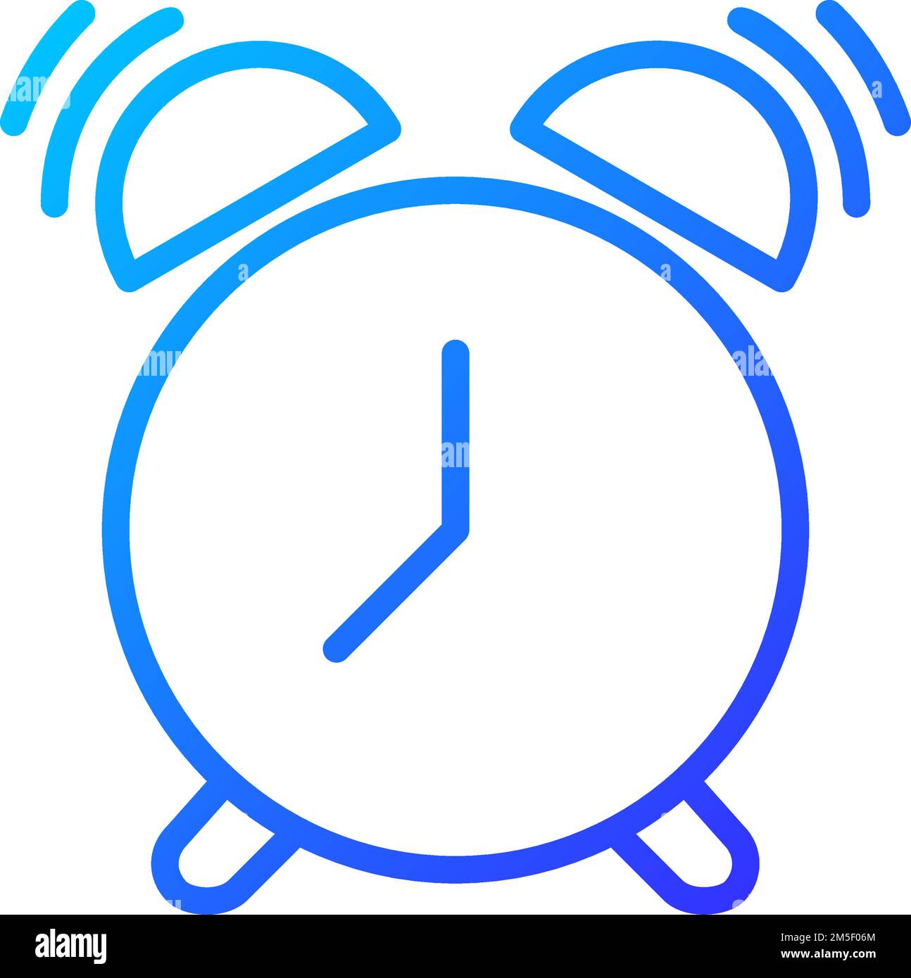 Ringing alarm clock pixel perfect gradient linear vector icon Stock ...