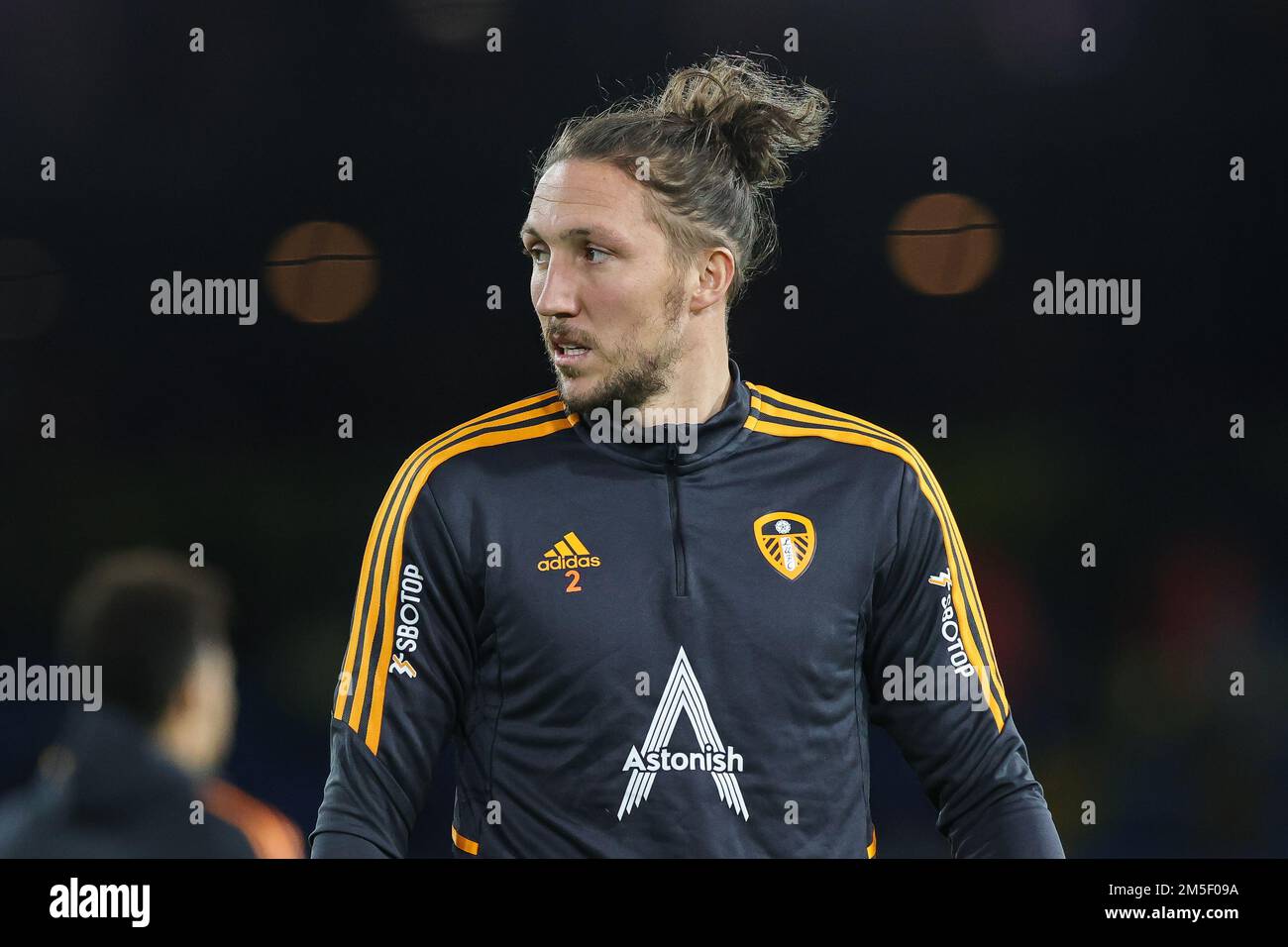 Luke Ayling 2 of Leeds United during the pregame warmup ahead of the