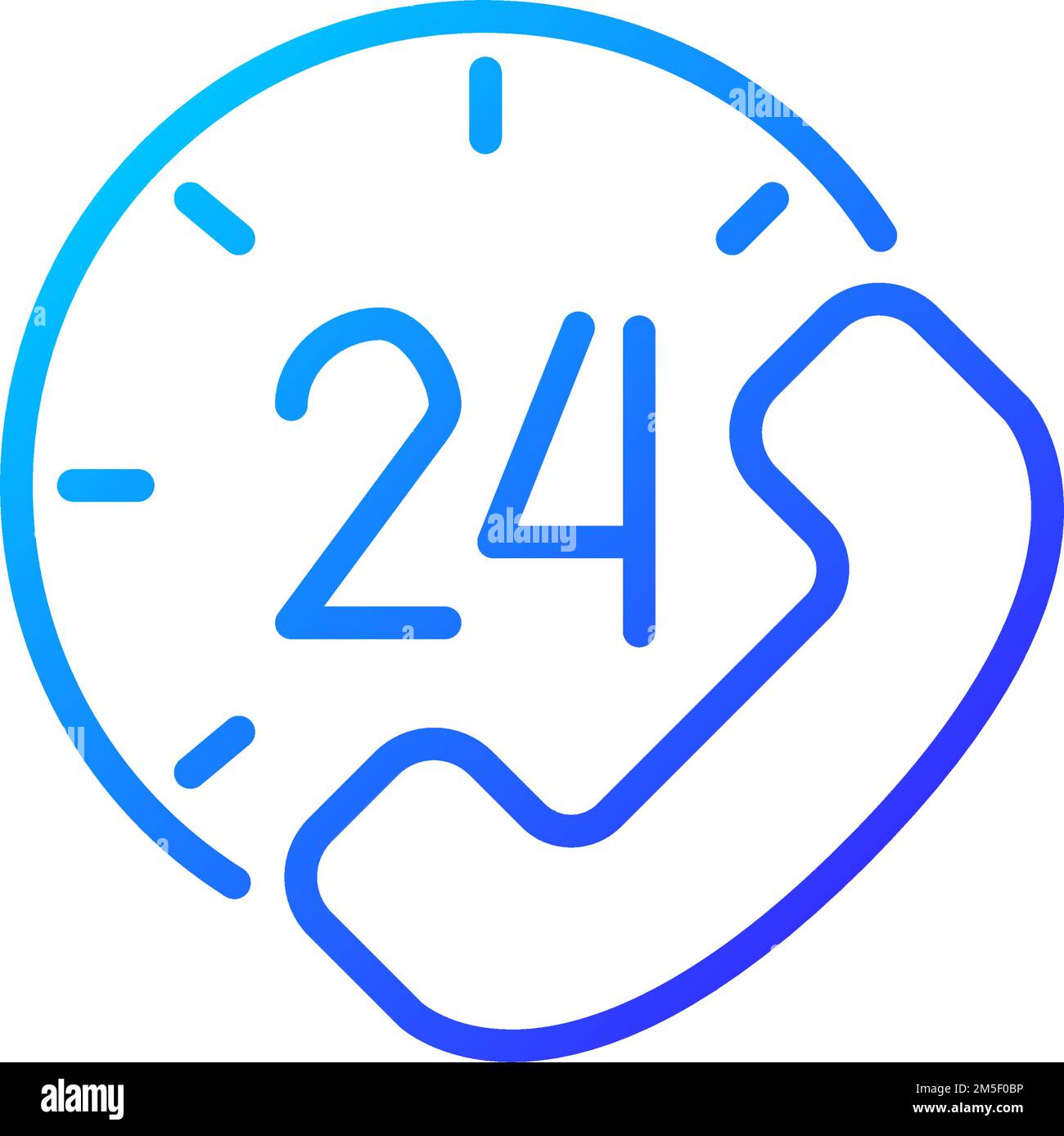 Round-the-clock support pixel perfect gradient linear vector icon Stock Vector