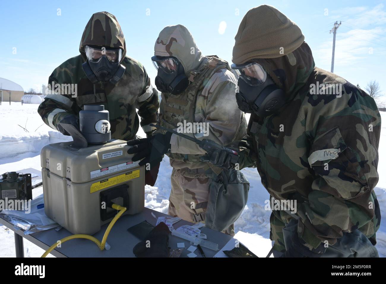U.S. Air Force emergency management members from left to right Master