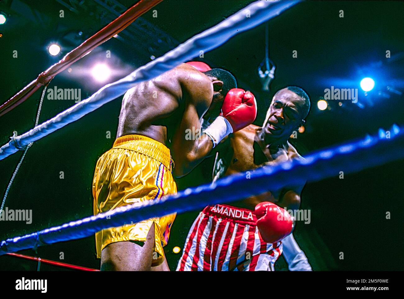 Sugar Ray Leonard vs.Thomas Hearns fight to a draw in "The War" for the WBC and WBO super