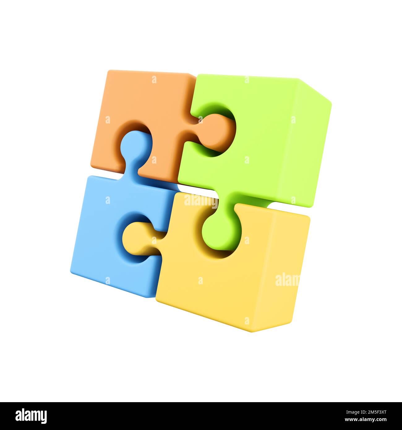 3D rendering jigsaw puzzle. Floor puzzle. Parts of puzzles. 3d object