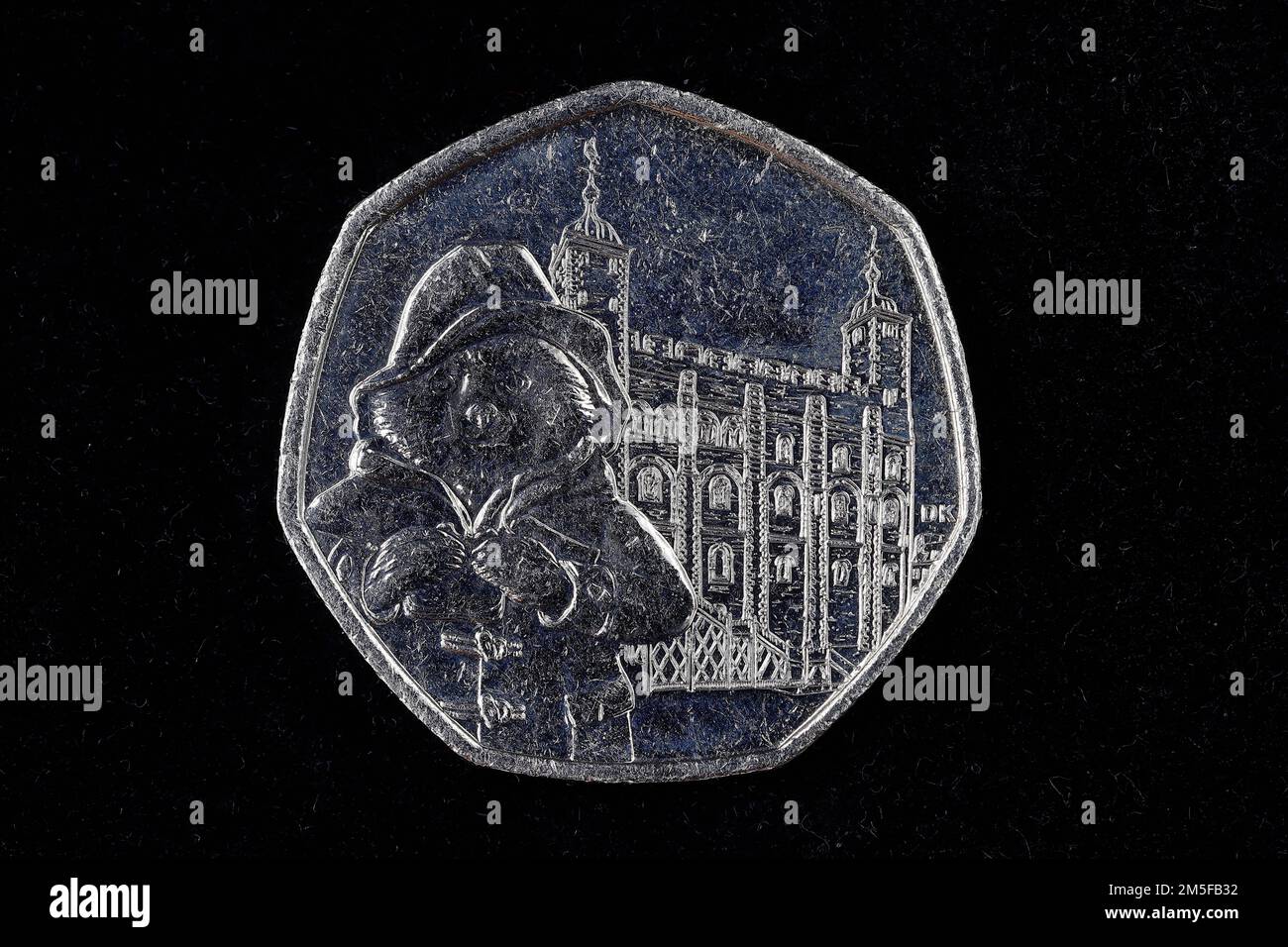 Queen Elizabeth II 50p: Paddington at the Tower of London issued 2019 Stock Photo