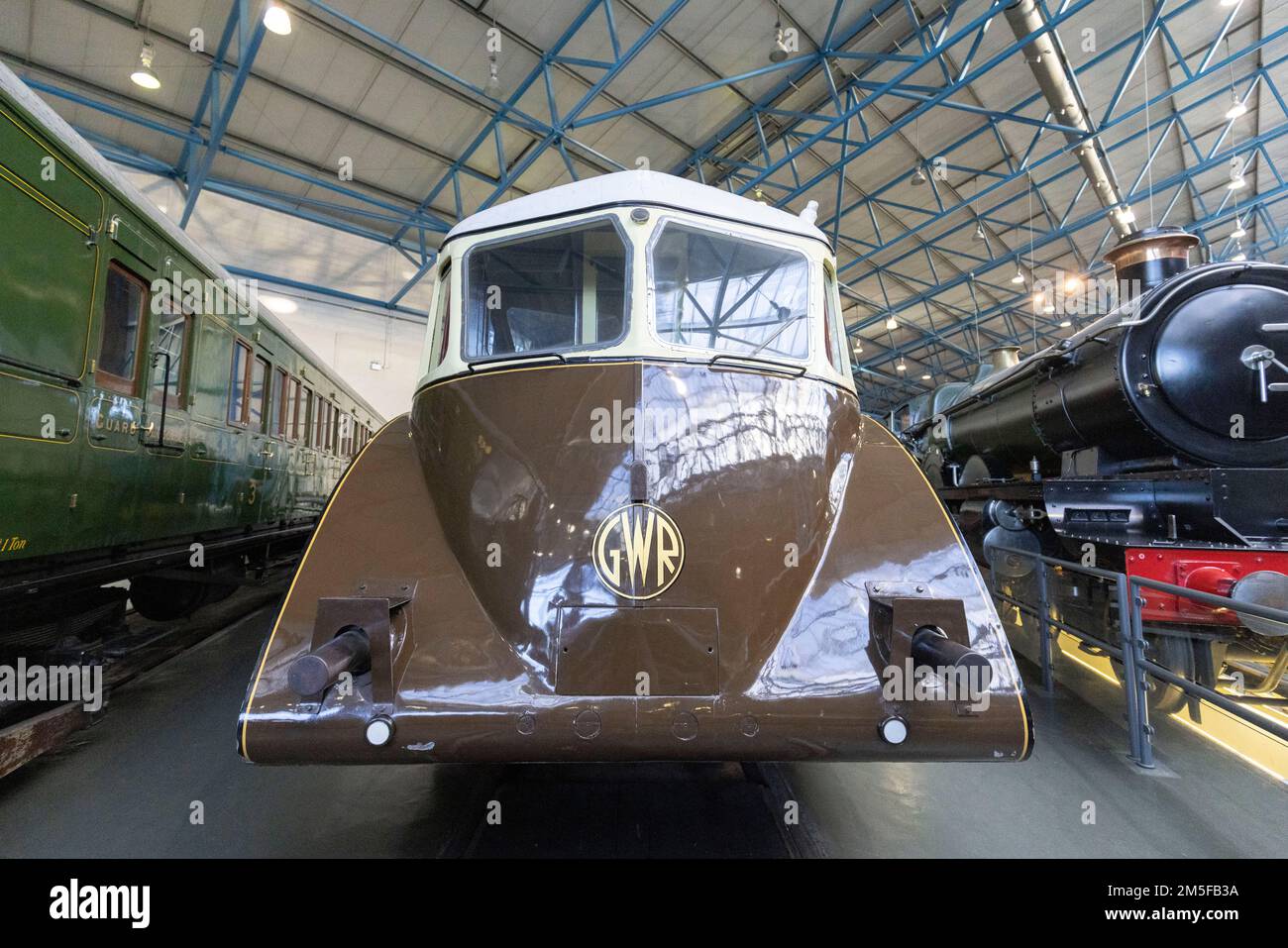 Classic GWR locomotives on display at the National Railway Museum. Stock Photo
