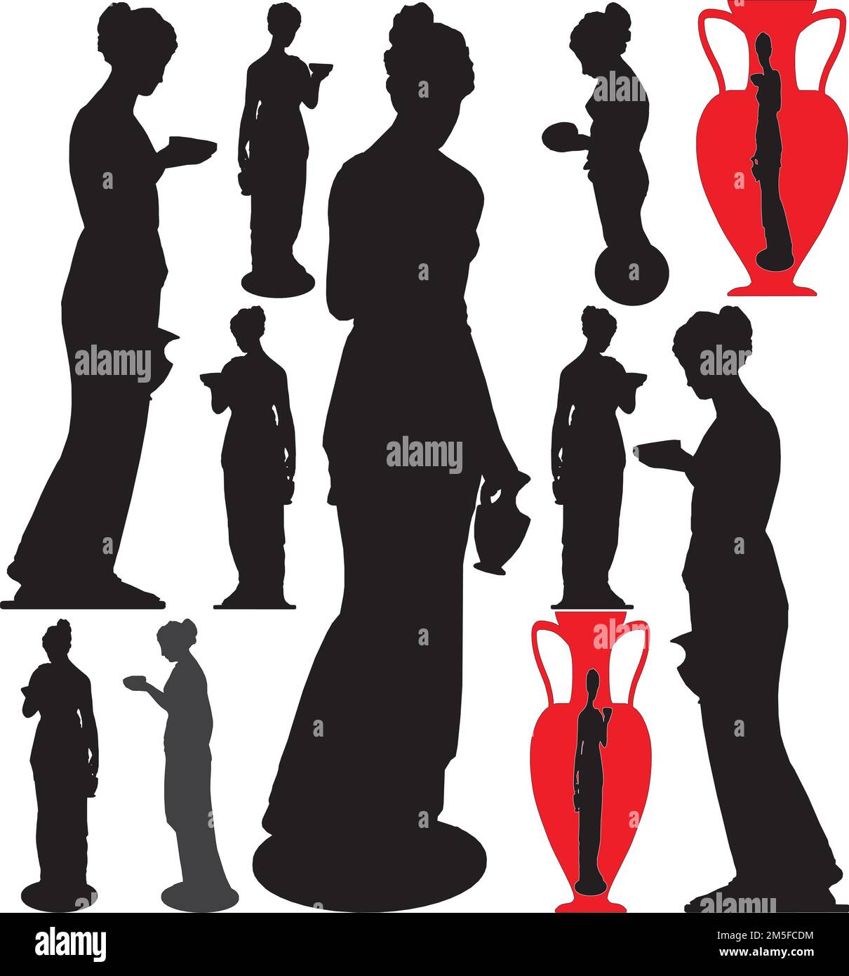 Antique Statue Of Venus Silhouette Vector. Illustration On White Background. A vector illustration Of A Venus Silhouette. Stock Vector