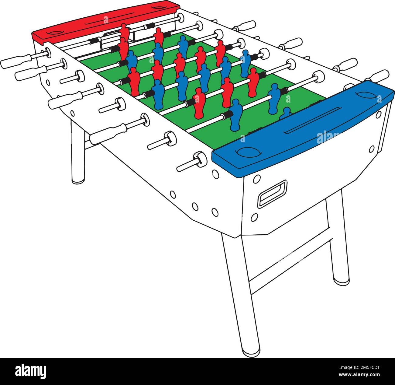 Table Football And Soccer Perspective Vector. Illustration On White