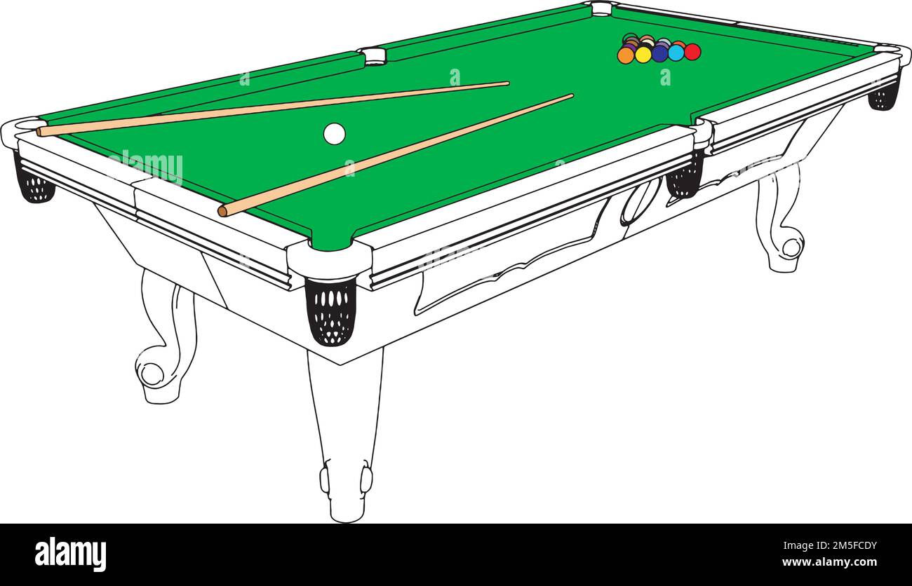 Billiards Snooker Table Perspective Vector. Illustration On White