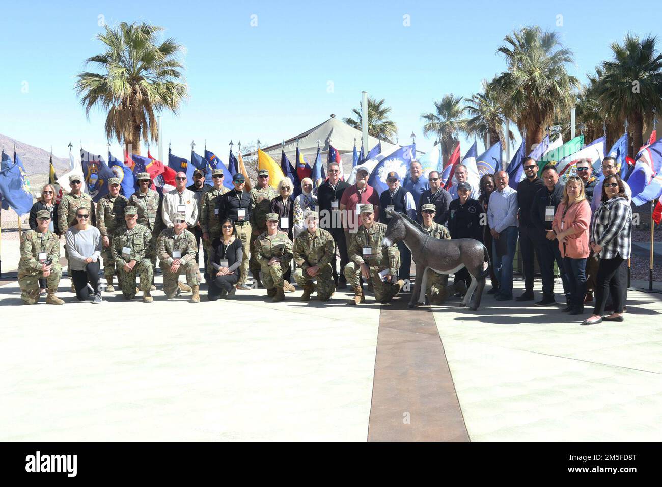 Attendees of Weed Army Community Hospital’s Leadership Summit pose for a group photograph March 11 at the conclusion of the event at Fort Irwin, Calif. (Photo by Kimberly Hackbarth/ Weed ACH Public Affairs Office) Stock Photo