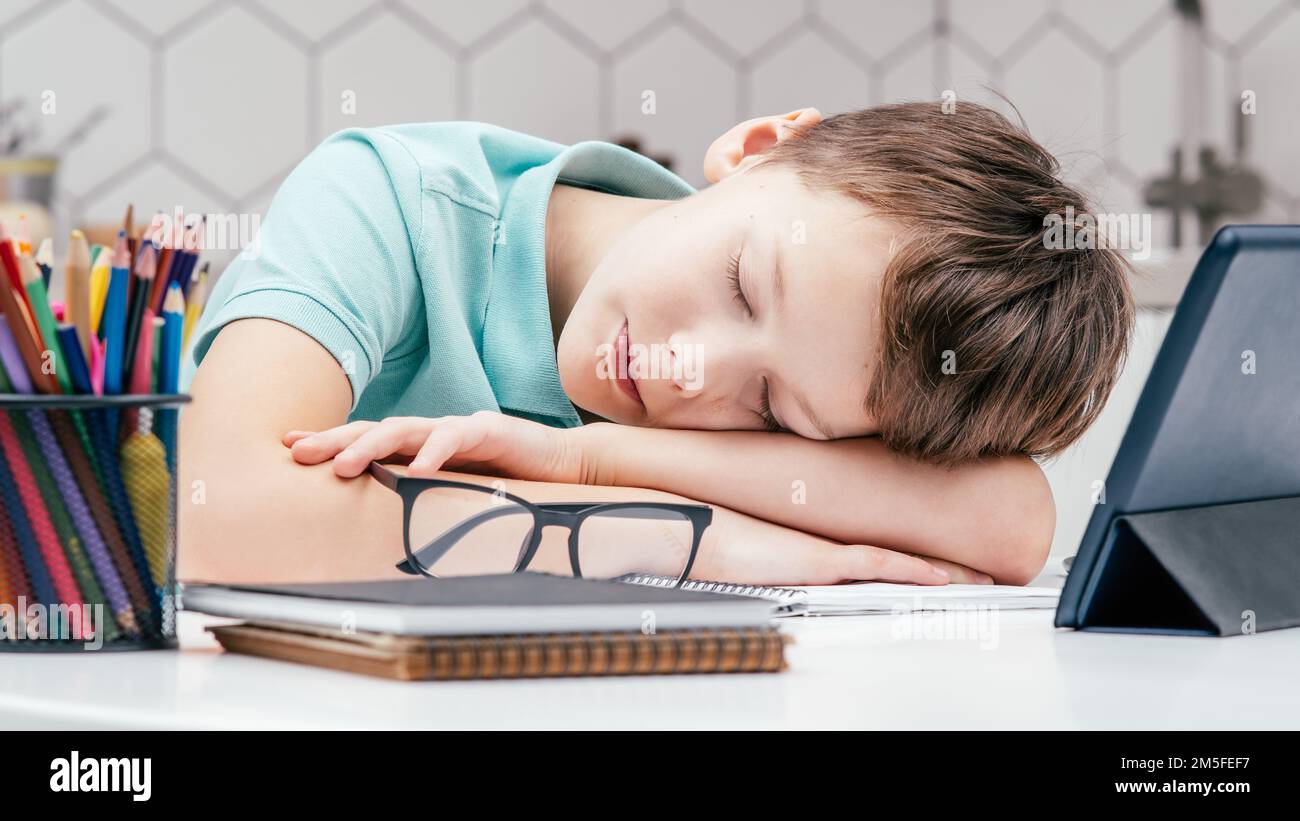 Kid Sleeping At Desk