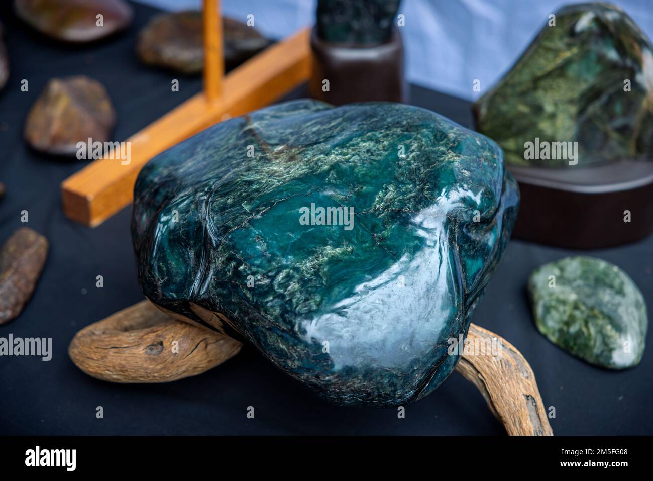 A large piece of Big Sur Jade on display at the Big Sur Jade Festival