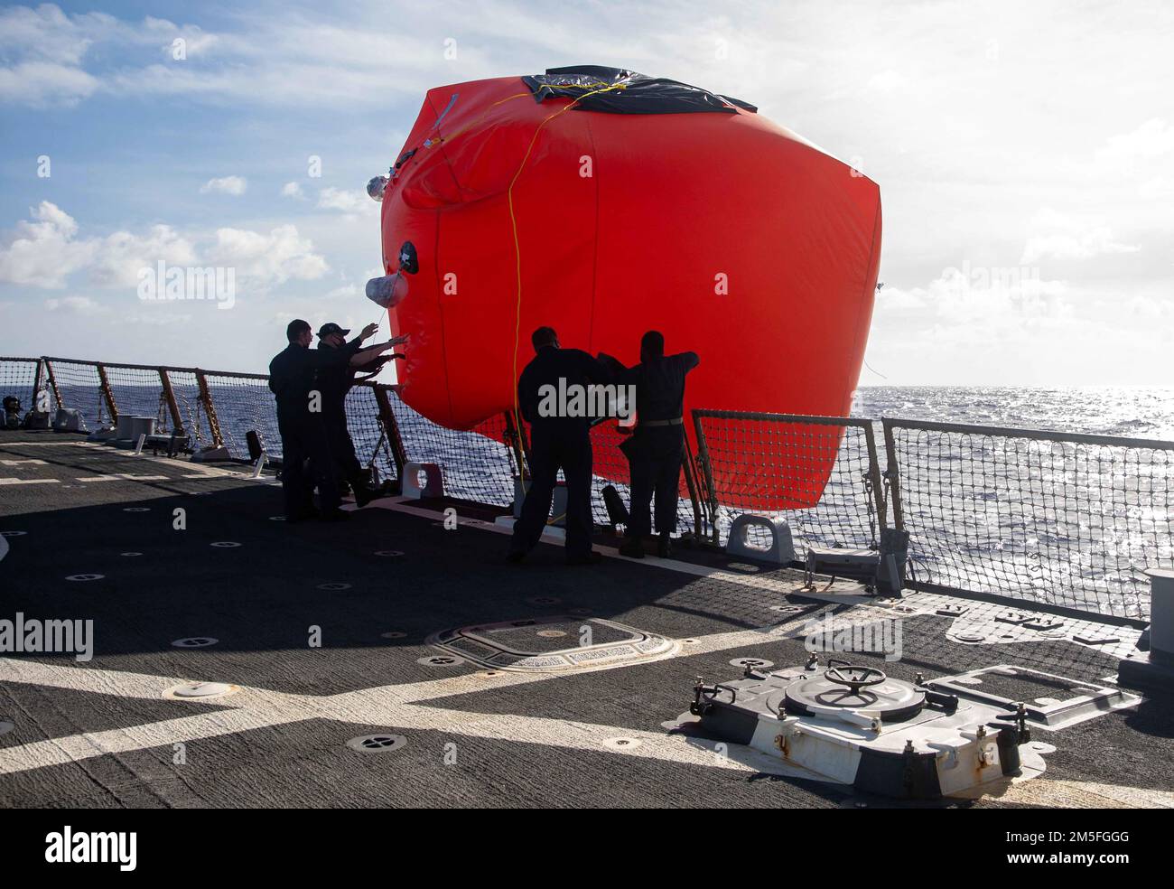 220312-N-KW492-1240 PACIFIC OCEAN (March 12, 2022) Sailors deploy a ...