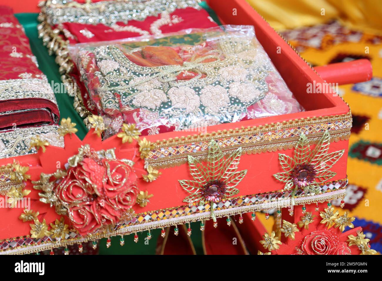 An Indian wedding decorations setup Stock Photo - Alamy